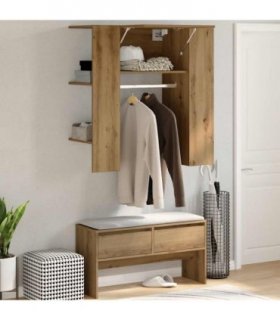 vidaXL Hallway Cabinet Artisan Oak 97.5x37x99 cm Engineered Wood