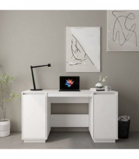 vidaXL Desk White 140x50x75 cm Solid Wood Pine