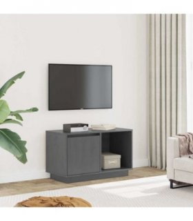 vidaXL TV Cabinet Grey 74x35x44 cm Solid Wood Pine