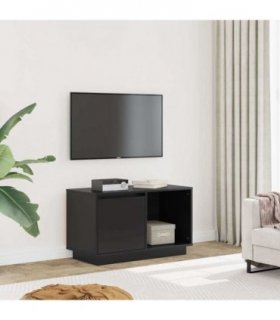 vidaXL TV Cabinet Black 74x35x44 cm Solid Wood Pine