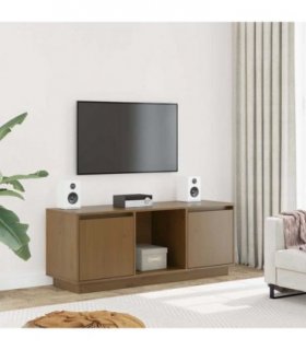 vidaXL TV Cabinet Honey Brown 110.5x35x44 cm Solid Wood Pine