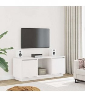 vidaXL TV Cabinet White 110.5x35x44 cm Solid Wood Pine