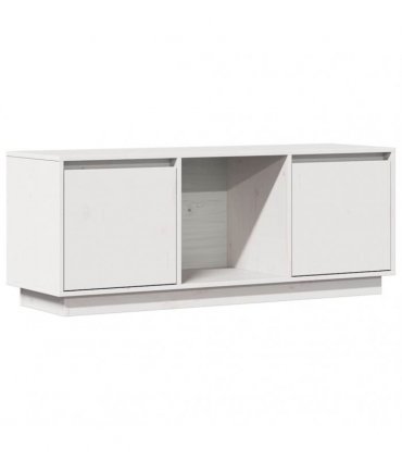 vidaXL TV Cabinet White 110.5x35x44 cm Solid Wood Pine