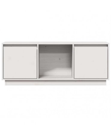 vidaXL TV Cabinet White 110.5x35x44 cm Solid Wood Pine