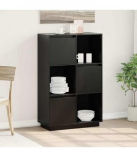 vidaXL Highboard | Black | Solid pine wood | Medium | Reversible | Highboard