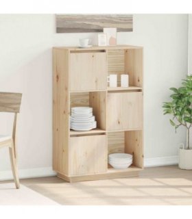 vidaXL Highboard 74x35x117 cm Solid Wood Pine — Colour: natural