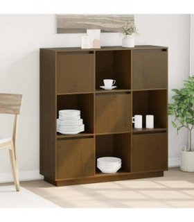 vidaXL Highboard Honey Brown 110.5x35x117 cm Solid Wood Pine