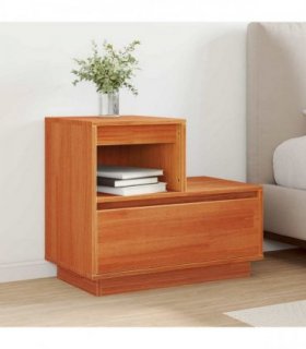 vidaXL Bedside Cabinet Wax Brown 60 x 34 x 51 cm Engineered Wood