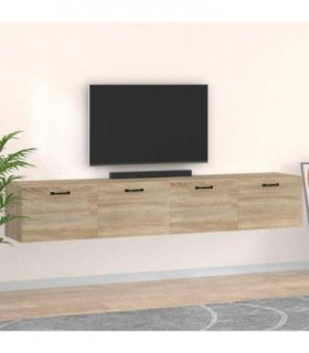 vidaXL Wall Cabinets 2 pcs Sonoma Oak 100x36.5x35 cm Engineered Wood — Size: 100 x 36.5 x 35 cm