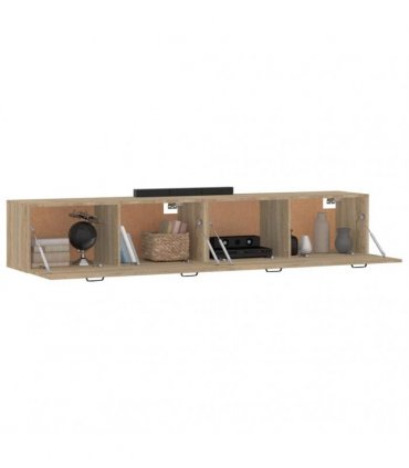 vidaXL Wall Cabinets 2 pcs Sonoma Oak 100x36.5x35 cm Engineered Wood — Size: 100 x 36.5 x 35 cm