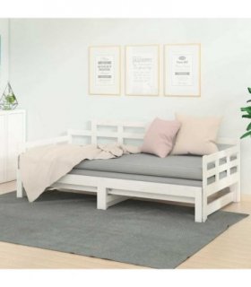 vidaXL Day Bed | White | Solid pine wood | 2x — Size: 80 x 200 cm