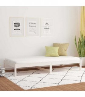 vidaXL Day Bed | White | Solid Pine Wood | Small | Convertible — Size: 80 x 200 cm