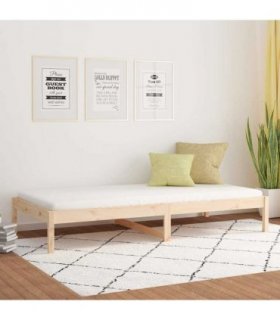 vidaXL Day Bed without Mattress 90x190 cm Single Single Solid Wood Pine — Colour: natural, Size: 90 x 190 cm