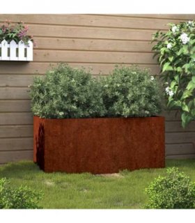 vidaXL Planter 62x40x39 cm Corten Steel — Colour: weathering steel, Size: 62 x 40 x 39 cm