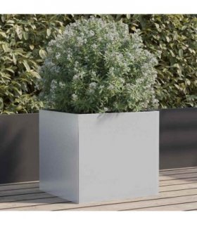 vidaXL Planter Silver 42x40x39 cm Galvanised Steel — Size: 42 x 40 x 39 cm