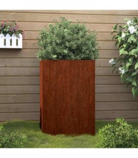 vidaXL Planter 52x48x75 cm Corten Steel — Colour: weathering steel, Size: 52 x 48 x 75 cm