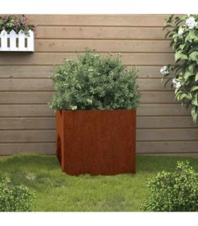 vidaXL Planter 49x47x46 cm Corten Steel — Colour: weathering steel, Size: 49 x 47 x 46 cm