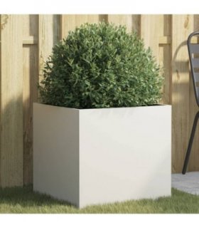 vidaXL Planter White 49x47x46 cm Steel — Size: 49 x 47 x 46 cm