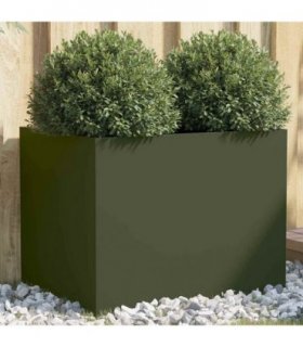 vidaXL Planter Olive Green 62x47x46 cm Steel — Size: 62 x 47 x 46 cm
