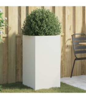 vidaXL Planter White 42x38x75 cm Steel — Size: 42 x 38 x 75 cm