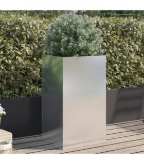 vidaXL Planter Silver 42x38x75 cm Stainless Steel — Size: 42 x 38 x 75 cm