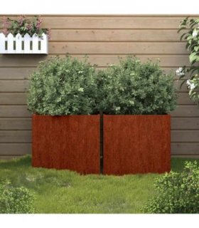 vidaXL Planters 2 pcs 32x30x29 cm Corten Steel — Colour: weathering steel, Size: 32 x 30 x 29 cm