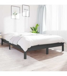 vidaXL Bed Frame | Grey | Solid pine wood | d | Durable | Bed Frame — Size: 200 x 200 cm