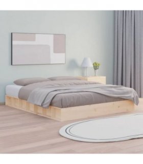 vidaXL Bed Frame | Natural Wood | Solid Pine Wood | Double | Simplistic — Size: 120 x 200 cm