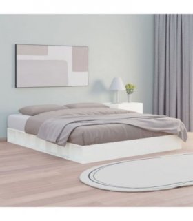 vidaXL Bed Frame without Mattress White 140x200 cm Solid Wood — Size: 140 x 200 cm