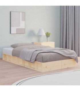 vidaXL Bed Frame | Natural Wood | Solid pine wood, Plywood | Single — Size: 100 x 200 cm