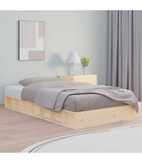 vidaXL Bed Frame without Mattress 75x190 cm Small Single Small Single Solid Wood — Colour: natural, Size: 75 x 190 cm