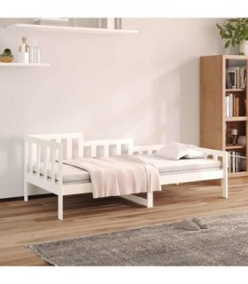 vidaXL Day Bed without Mattress White 90x200 cm Solid Wood Pine — Size: 90 x 200 cm