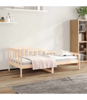 vidaXL Day Bed without Mattress 90x190 cm Single Solid Wood Pine — Colour: natural, Size: 90 x 190 cm