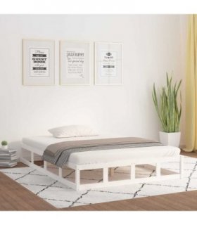 vidaXL Bed Frame without Mattress White 120x200 cm Solid Wood — Size: 120 x 200 cm