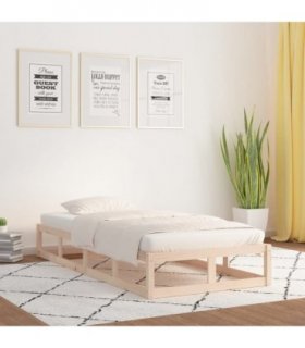 vidaXL Bed Frame without Mattress 90x200 cm Solid Wood — Colour: natural, Size: 90 x 200 cm