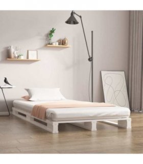 vidaXL Pallet Bed without Mattress White 90x200 cm Solid Wood — Size: 90 x 200 cm