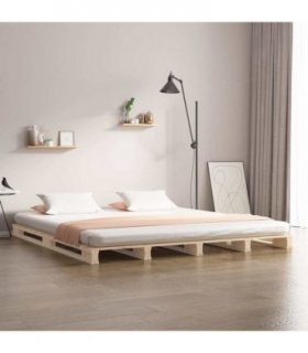 vidaXL Pallet Bed without Mattress Super King Size Solid Wood — Colour: natural, Size: 180 x 200 cm