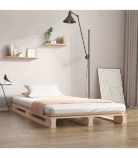 vidaXL Pallet Bed without Mattress Single Solid Wood — Colour: natural, Size: 90 x 190 cm