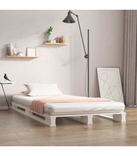 vidaXL Pallet Bed | White | Solid pine wood | Single bed size | Durable — Size: 100 x 200 cm