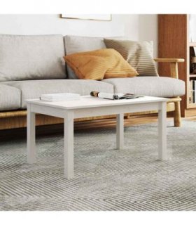 vidaXL Coffee Table White 80x50x40 cm Solid Wood Pine — Size: 80 x 50 x 40 cm
