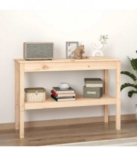 vidaXL Console Table 110x40x75 cm Solid Wood Pine — Colour: Natural
