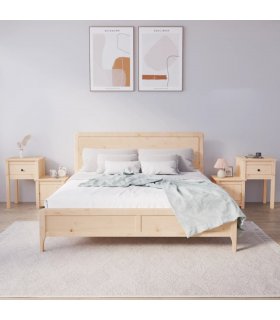 vidaXL Bedside Cabinet 2 pcs 79.5x38x65.5 cm Solid Wood Pine — Colour: natural