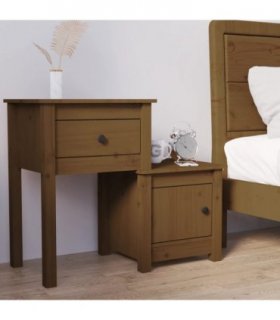 vidaXL Bedside Cabinet Honey Brown 79.5x38x65.5 cm Solid Wood Pine