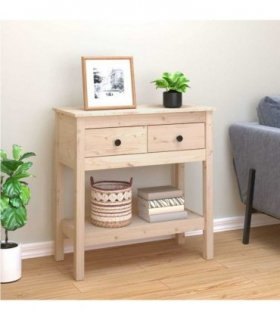 vidaXL Console Table 75x35x75 cm Solid Wood Pine — Colour: Natural