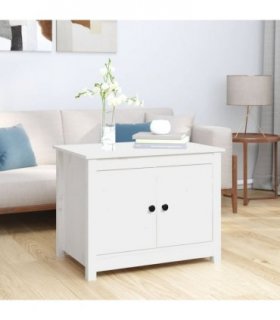 vidaXL Coffee Table White 71x49x55 cm Solid Wood Pine