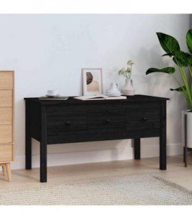 vidaXL Coffee Table Black 102x49x55 cm Solid Wood Pine