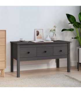 vidaXL Coffee Table Grey 102x49x55 cm Solid Wood Pine