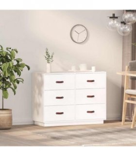 vidaXL Sideboard White 100x40x75 cm Solid Wood Pine — V0672033365