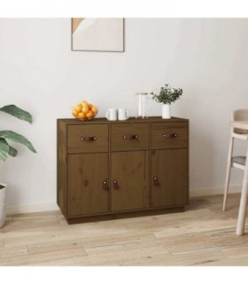 vidaXL Sideboard Honey Brown 100x40x75 cm Solid Wood Pine