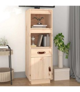vidaXL Highboard 34x40x108,5 cm Solid Wood Pine — Colour: natural